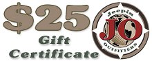 JeepinOutfitters.com Gift Certificate - $25